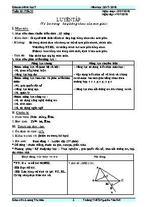 Giáo án Hình học Lớp 7 - Chương trình học kì II - Năm học 2017-2018 - Lương Thị Hòa